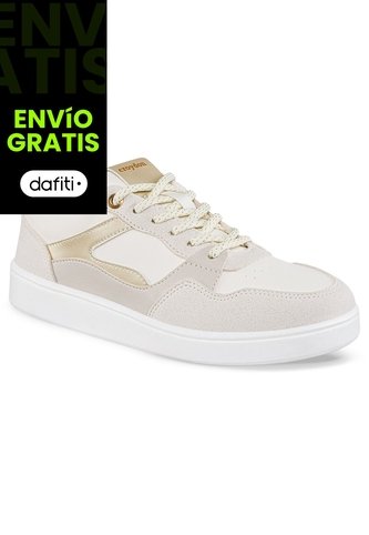 Tenis Urbanos Luccya Beige-Oro Croydon Para Mujer Croydon