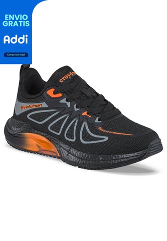 Tenis Running Lurven Negro Para Niño Croydon Croydon