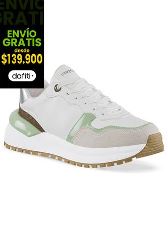 Tenis Urbanos Laudit Blanco-Verde Croydon Para Mujer Croydon