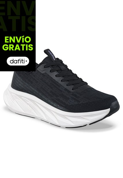 Tenis Running Hebar Negro-Blanco Croydon Para Mujer