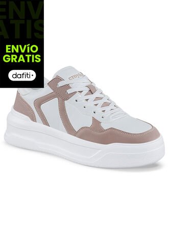 Tenis Casuales Danz Blanco-Rosa Croydon Para Mujer Croydon