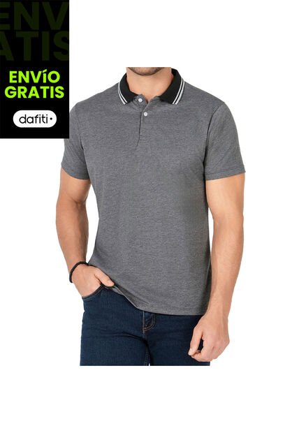 Camiseta Polo Lucas Gris Osc Para Hombre Croydon
