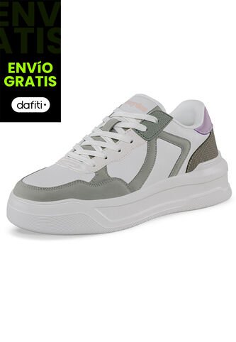 Tenis Casuales Danz Beige-Verde Croydon Para Mujer Croydon