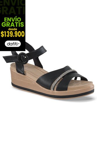 Sandalias Tacón Genoveva Negro Croydon Para Mujer Croydon