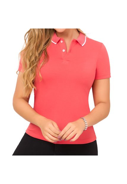 Camiseta Polo Laura Coral Para Mujer Croydon