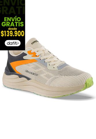 Tenis Running Ranito Beige-Azul Croydon Para Hombre Croydon