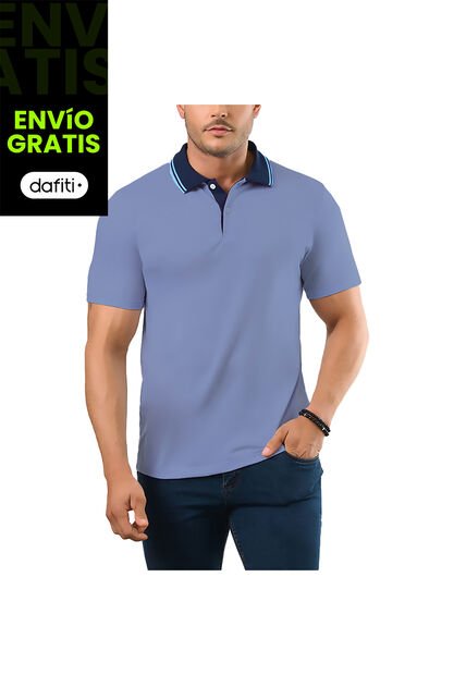Camiseta Polo Lucas Azul Para Hombre Croydon