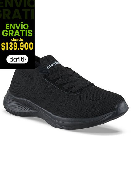 Tenis Para Caminar Stash Negro-Negro Croydon Para Mujer