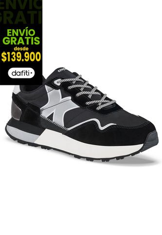 Tenis Urbanos Terniza Negro-Plata Croydon Para Mujer Croydon