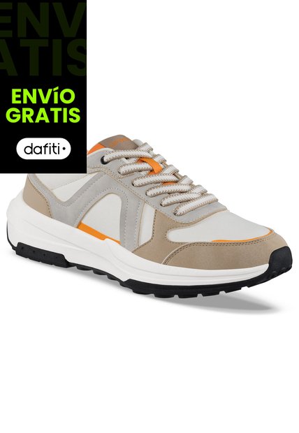 Tenis Urbanos Yabar Beige-Gris Croydon Para Hombre