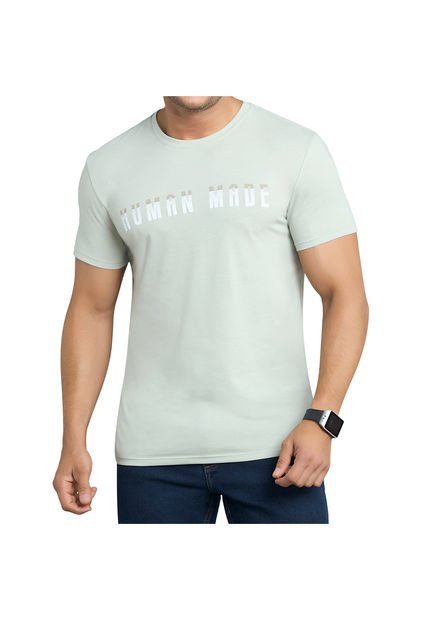 Camiseta Lucas Estampada Verde Claro Para Hombre Croydon