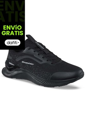 Tenis Running Habar Negro-Negro Croydon Para Hombre Croydon