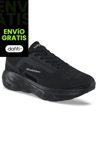 Tenis Running Ynav Negro-Negro Croydon Para Hombre Croydon