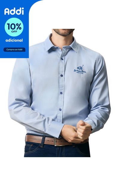 Camisa Joel Azul Para Hombre Croydon