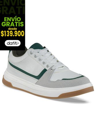 Tenis Urbanos Yorik Blanco-Verde Croydon Para Hombre Croydon