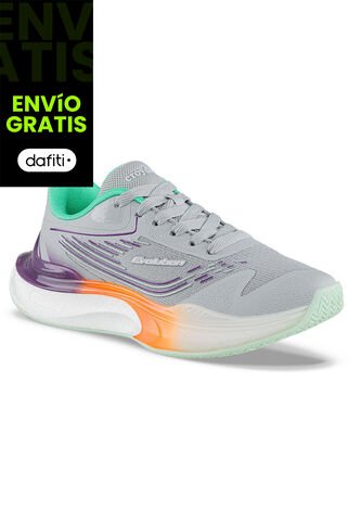 Tenis Running Mupu Gris-Naranja Croydon Para Mujer Croydon