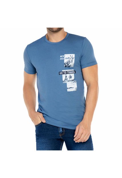 Camiseta Jaime Azul Claro Para Hombre Croydon