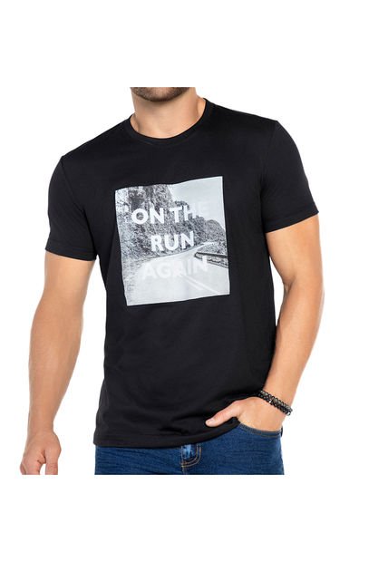 Camiseta Alvaro Negro Para Hombre Croydon