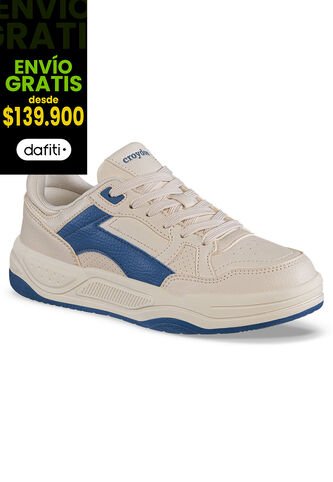 Tenis Urbanos Derme Beige-Azul Croydon Para Mujer Croydon