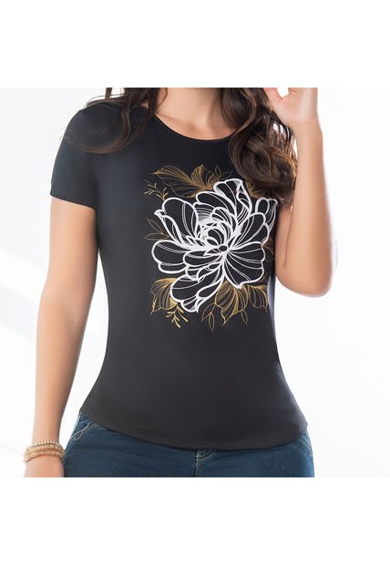 Camiseta Sarah Negro Para Mujer Croydon
