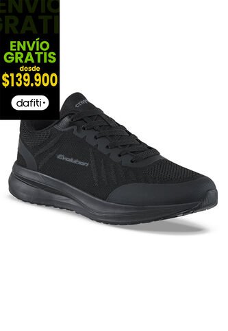 Tenis Running Deno Negro-Negro Croydon Para Hombre Croydon