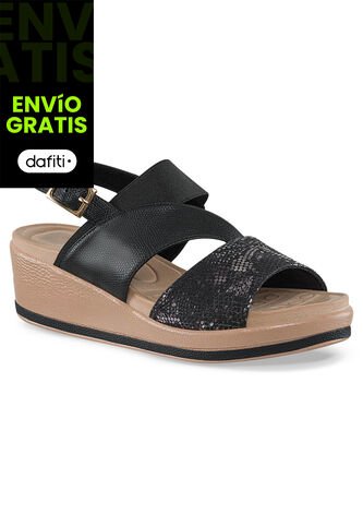 Sandalias Tacón Whitni Negro Croydon Para Mujer Croydon