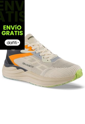 Tenis Running Ranito Beige-Azul Croydon Para Hombre Croydon