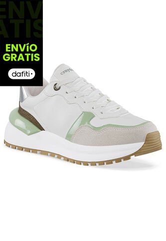 Tenis Urbanos Laudit Blanco-Verde Croydon Para Mujer Croydon