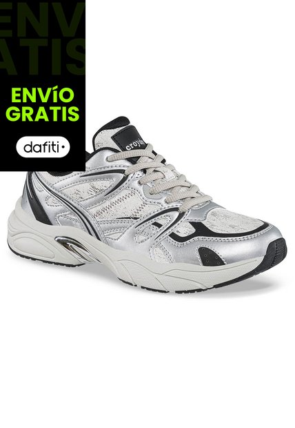 Tenis Urbanos Argame Gris-Negro Croydon Para Mujer