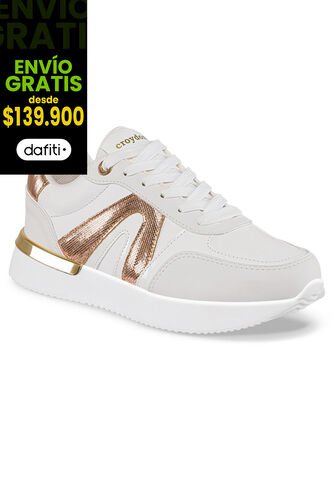 Tenis Urbanos Alice Blanco-Oro Croydon Para Mujer Croydon