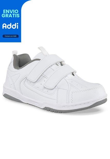 Tenis Colegio Leine V Blanco-Gris Para Niño Y Niña Croydon