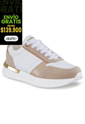 Tenis Urbanos Nuray Blanco-Rosa Croydon Para Mujer Croydon