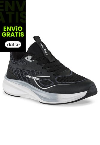 Tenis Running Naki Negro-Gris Croydon Para Mujer Croydon