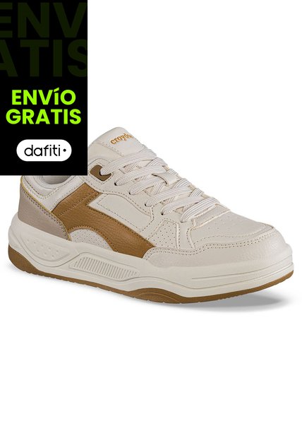 Tenis Urbanos Derme Beige-Café Croydon Para Mujer