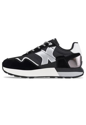 Tenis Urbanos Terniza Negro-Plata Croydon Para Mujer