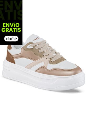 Tenis Urbanos Plitty Blanco-Café Para Mujer Croydon Croydon