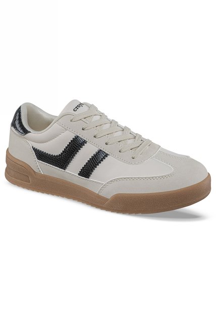 Tenis Casuales Lizon Beige-Negro Croydon Para Mujer