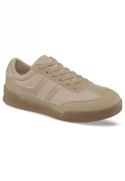 Tenis Casuales Lizon Beige Croydon Para Mujer