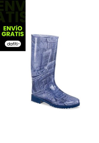 Botas Lluvia Tiffany Estampada Crisan Azul Para Mujer Croydon Croydon