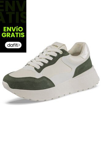 Tenis Urbanos Agatha Beige-Verde Para Mujer Croydon Croydon