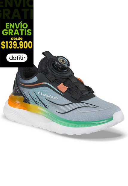 Tenis Running Virdox Verde-Negro Para Niño Croydon