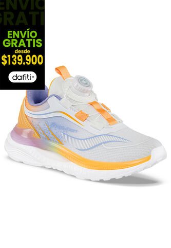 Tenis Running Quarlo Gris-Naranja Para Niña Croydon Croydon