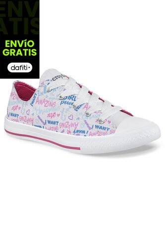 Tenis Casuales Charming Bajo Blanco Croydon Para Niña Croydon