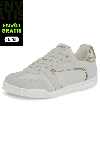 Tenis Urbanos Alegra Beige-Oro Croydon Para Mujer Croydon