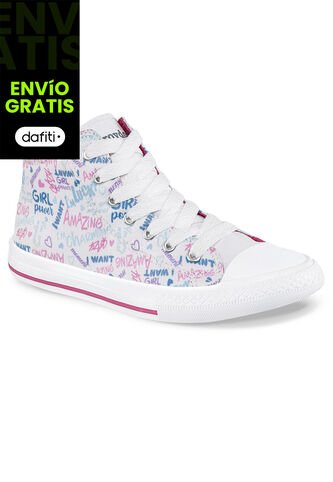 Botines Charming Alto Blanco Croydon Para Niña Croydon