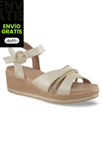 Sandalias Tacón Genoveva Oro Croydon Para Mujer Croydon