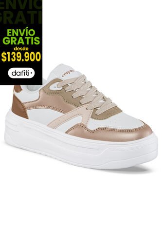 Tenis Urbanos Plitty Blanco-Café Para Mujer Croydon Croydon