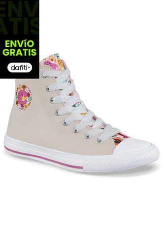 Botines Bubbie Alto Beige Croydon Para Niña Croydon