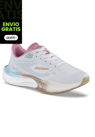 Tenis Running Mupu Blanco-Rosa Croydon Para Mujer Croydon