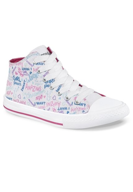 Botines Charming Alto Blanco Croydon Para Niña